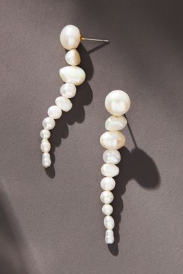 Linear Pearl Drop Earrings