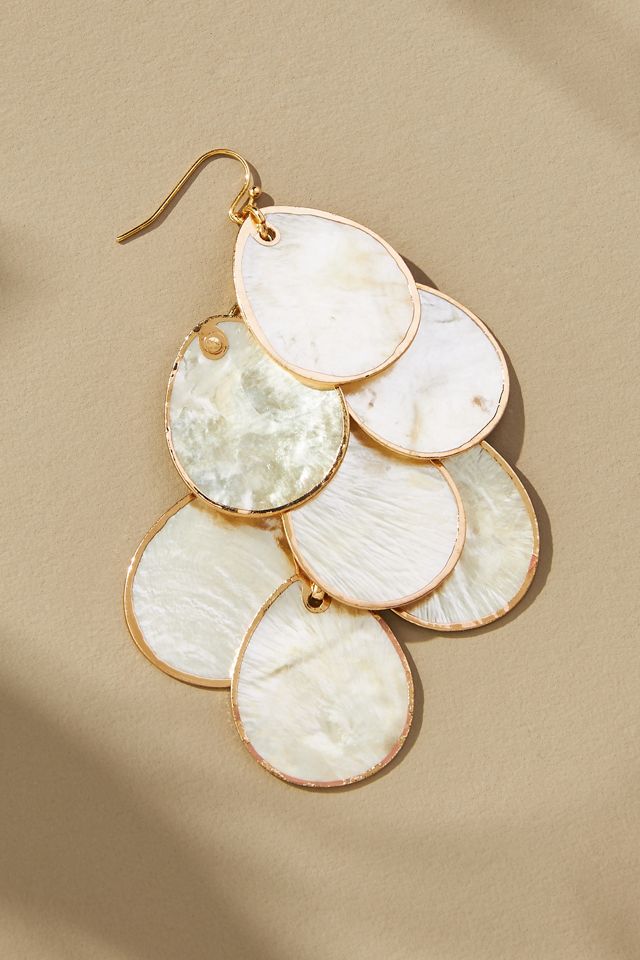 Scalloped Mother-of-Pearl Drop Earrings #3