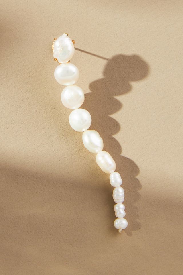 Linear Pearl Drop Earrings #1