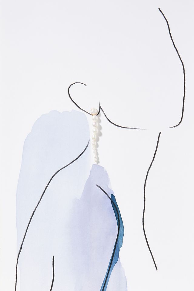Linear Pearl Drop Earrings #2