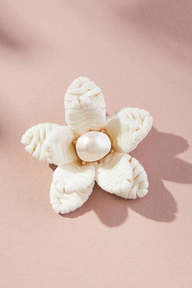Raffia Flower Earrings #1