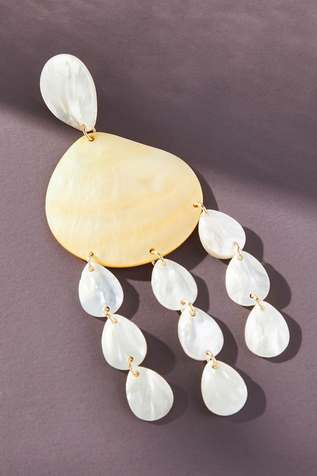 Pearl & Shell Chandelier Earrings #2