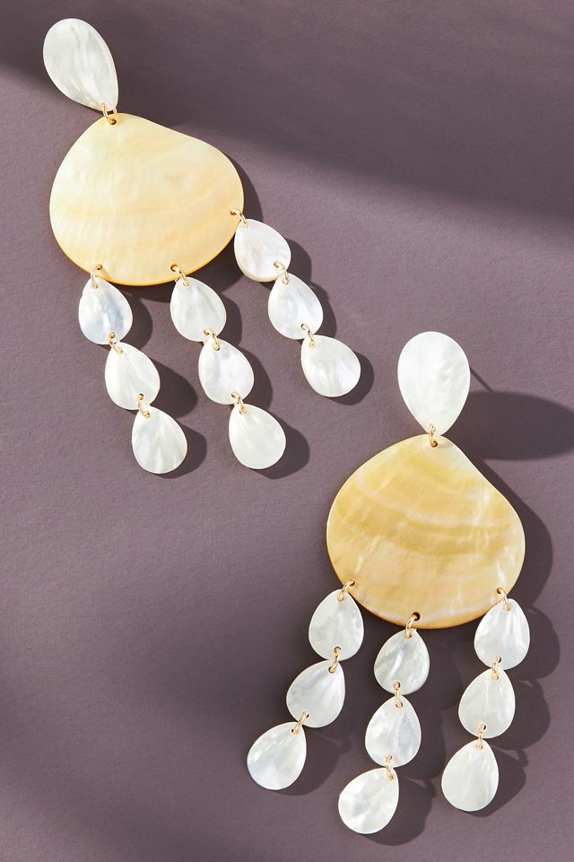 Pearl & Shell Chandelier Earrings #1