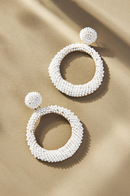 Deepa Gurnani Asta Circle Earrings In White