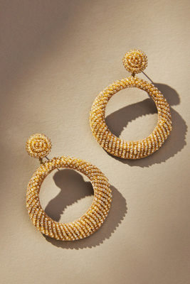 Deepa Gurnani Asta Circle Earrings In White