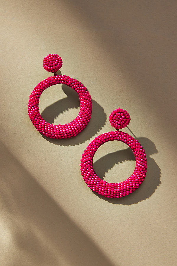 Deepa Gurnani Asta Circle Earrings In Pink