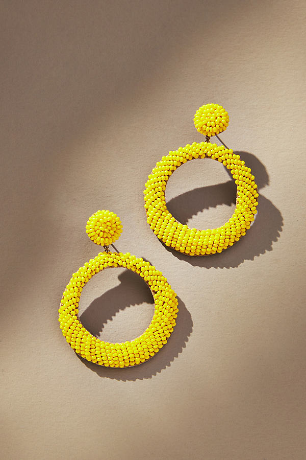 Deepa Gurnani Asta Circle Earrings In Yellow