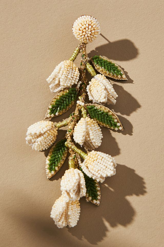 Deepa Gurnani Hand-Embroidered Madelief Earrings #1
