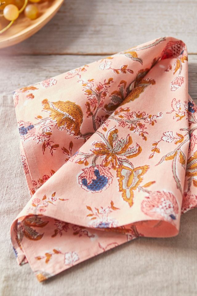 Peach Hydrangea Napkins, Set of 4 #1