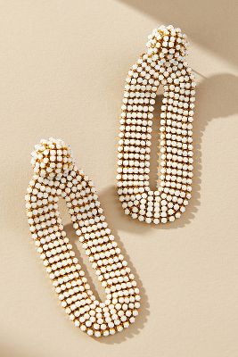 Deepa Gurnani Bianca Drop Earrings In White