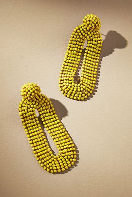 Deepa Gurnani Bianca Drop Earrings In Yellow