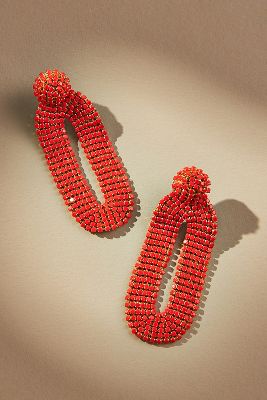 Deepa Gurnani Bianca Drop Earrings In Orange