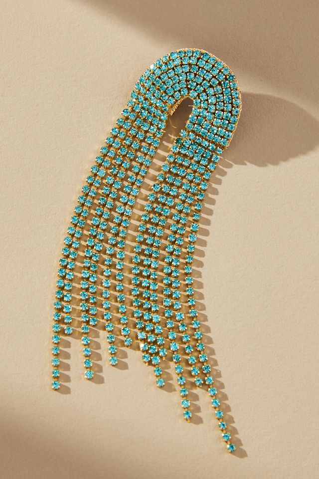 Deepa Gurnani Warren U-Shaped Crystal Drop Earrings #1