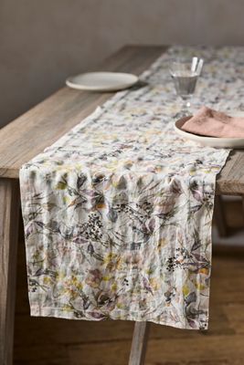 Lithuanian Linen Runner, Meadow Flowers