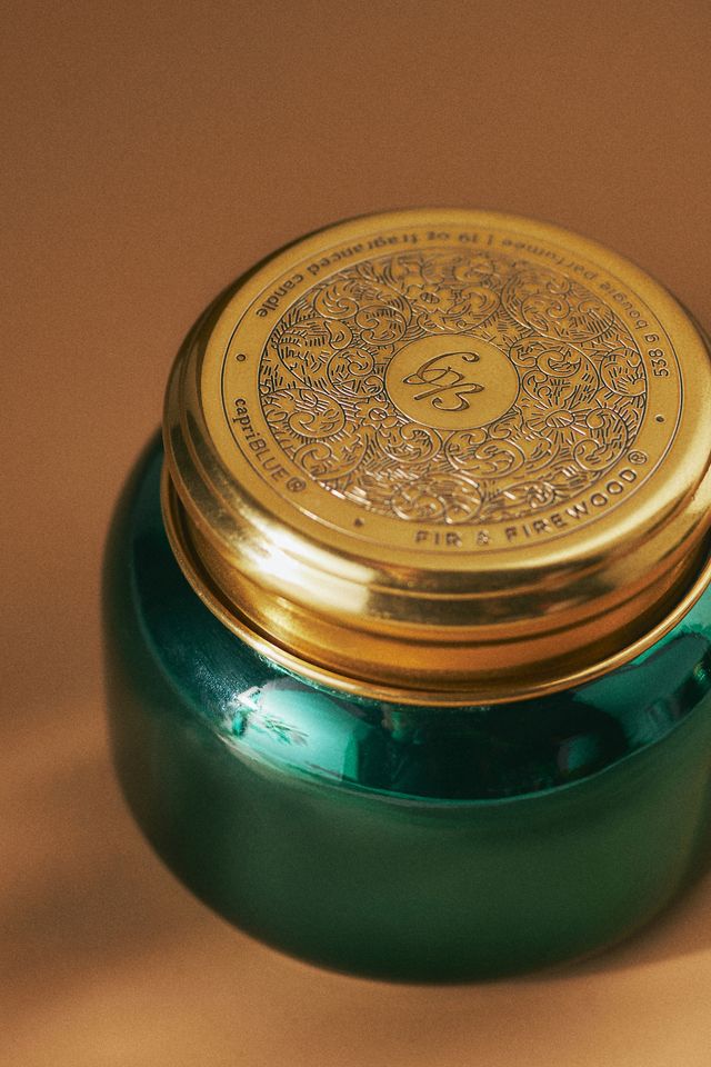 Capri Blue Fir & Firewood Glass Jar Candle #1