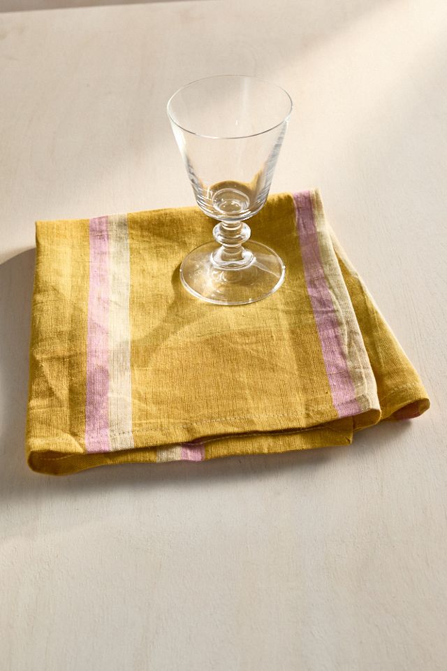 Kiwi Stripe Linen Napkin #2