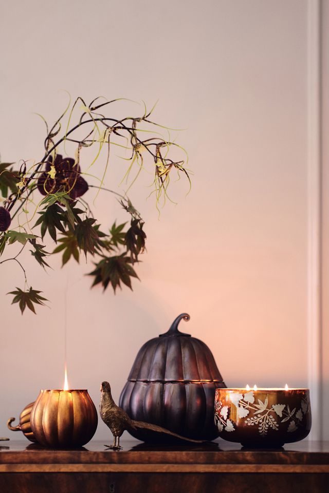 Tana Gourmand Pumpkin & Sweet Vanilla Etched Glass Candle #1