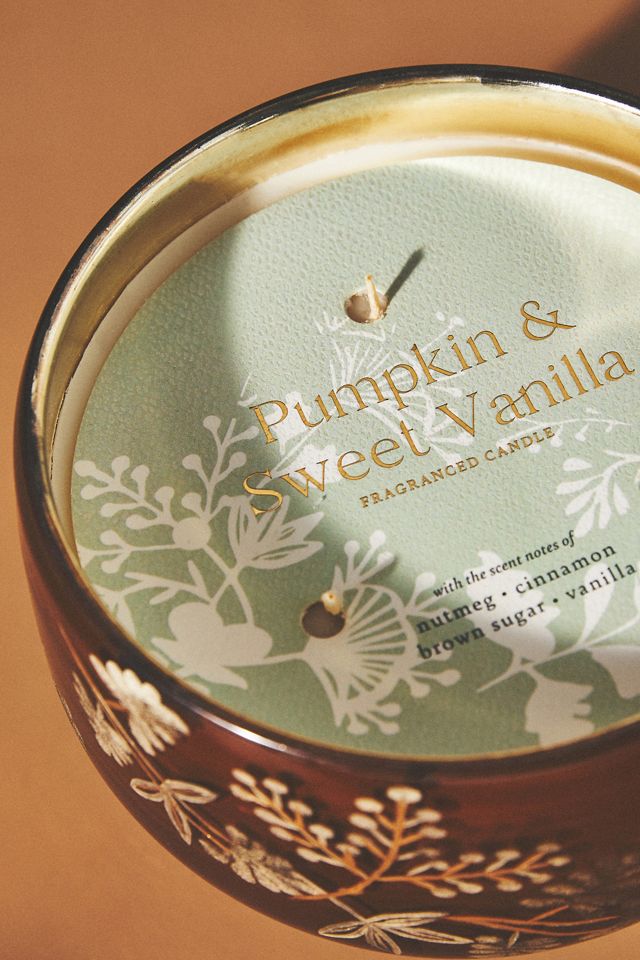 Tana Gourmand Pumpkin & Sweet Vanilla Etched Glass Candle #2