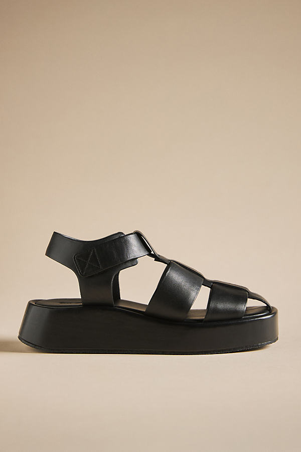 Pilcro Platform Fisherman Sandals In Black | ModeSens