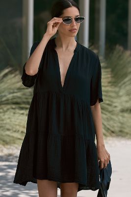 By Anthropologie The Kallie Flowy Mini Tunic Dress