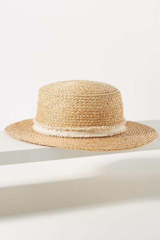 Lulla Distressed Ribbon Boater #1