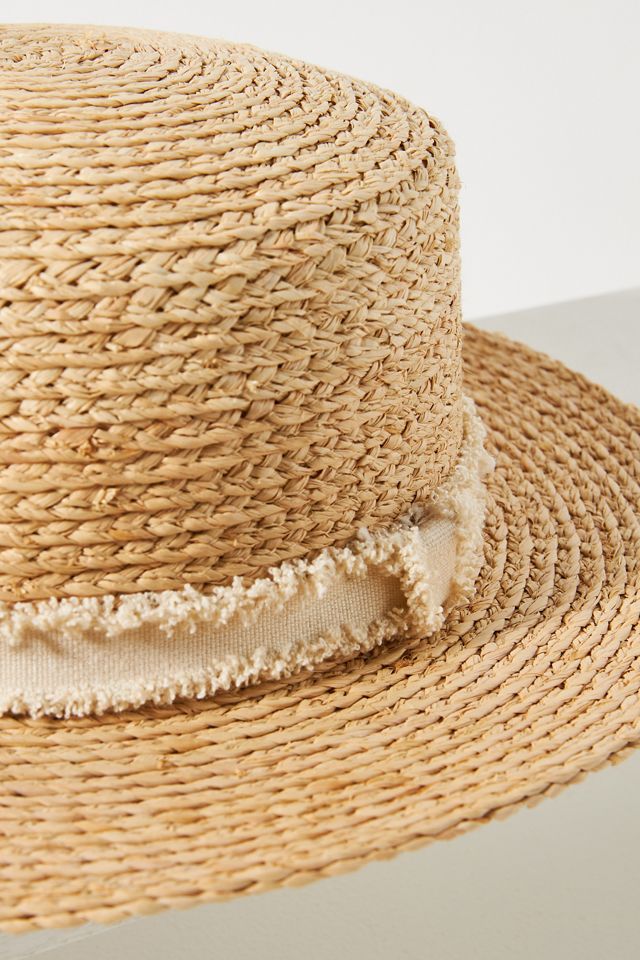 Lulla Distressed Ribbon Boater #3