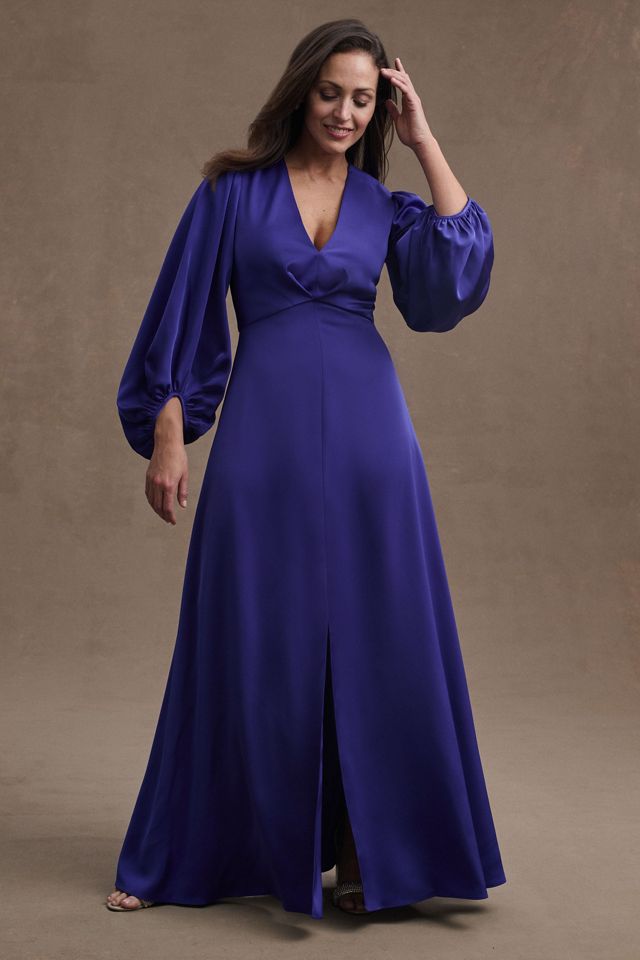 Sachin & Babi Jenny Crescent-Sleeve A-Line Gown #1