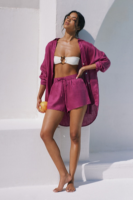 L*space Linen Rio Shorts In Purple