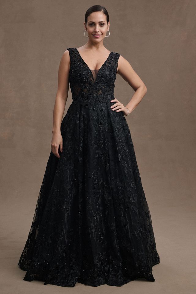 Mac Duggal Gianna V-Neck Beaded A-Line Gown #1