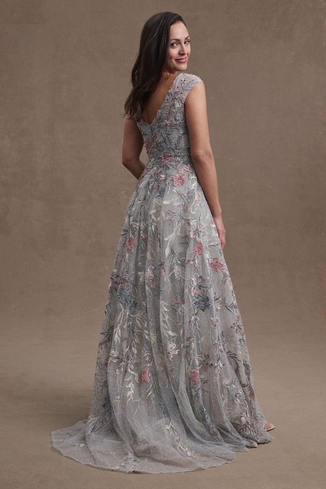 Mac Duggal Emery A-Line Hand-Embroidered V-Neck Gown #2
