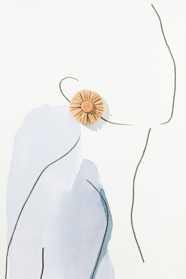 Floral Raffia Earrings | Anthropologie display picture 1
