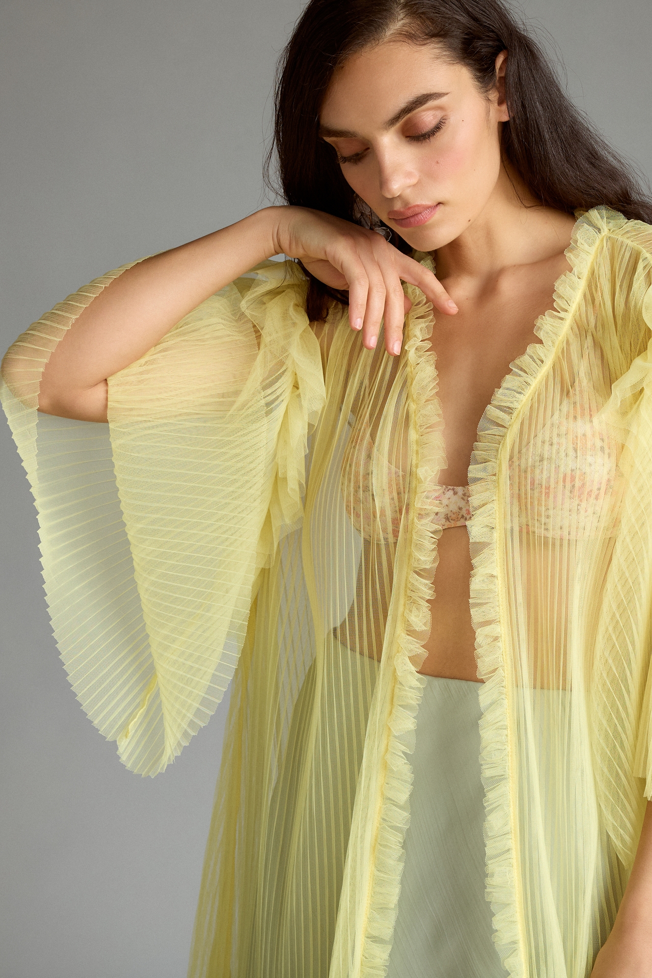 Sheer Pleated Duster