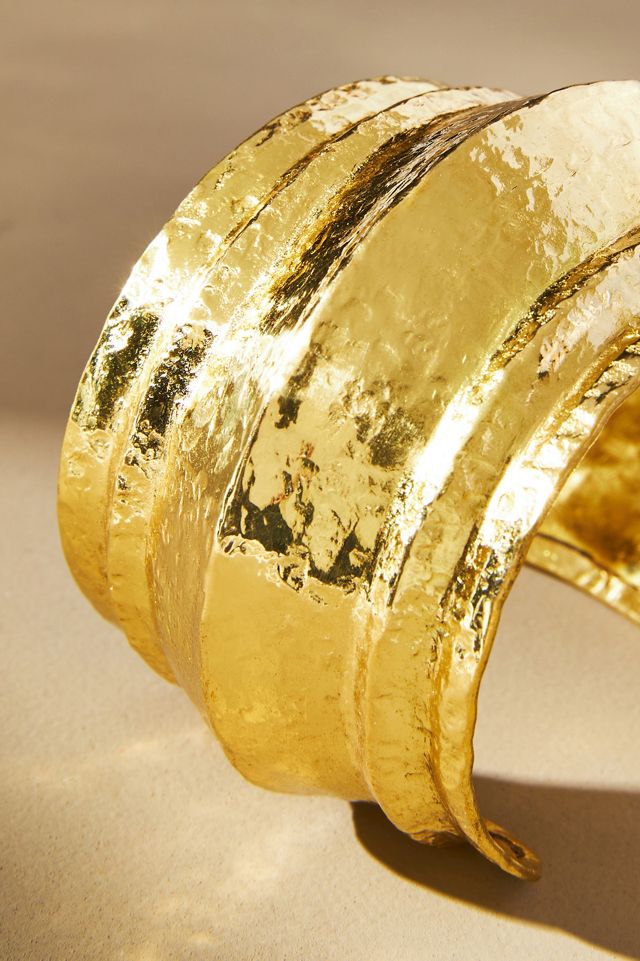 Wide Textured Cuff Bracelet #1