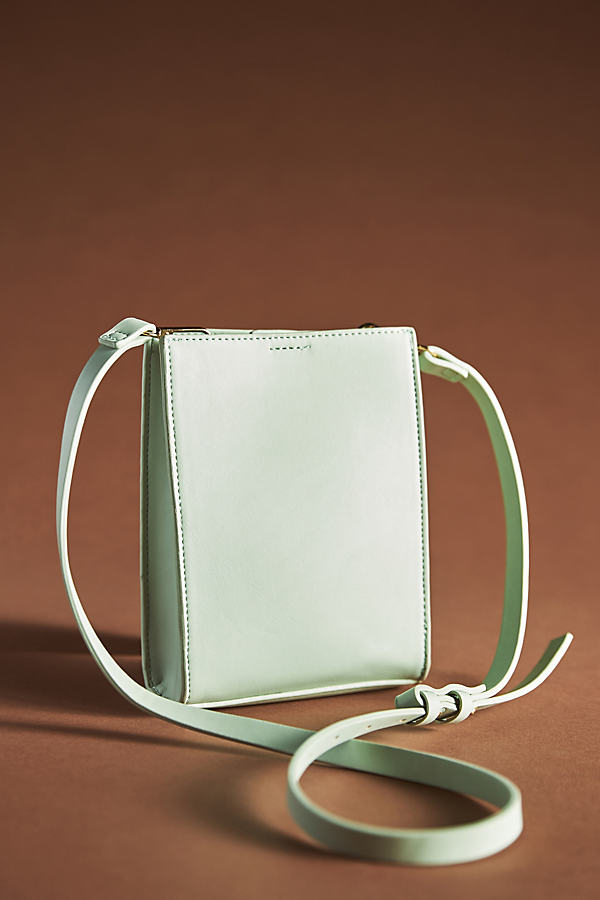 By Anthropologie Faux Leather Crossbody In Mint