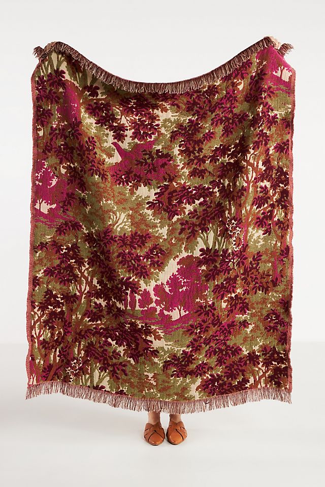 Vienne Jacquard Woven Fringed Throw | AnthroLiving