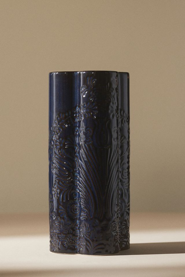 Gemma Etched Ceramic Vase, Medium #2