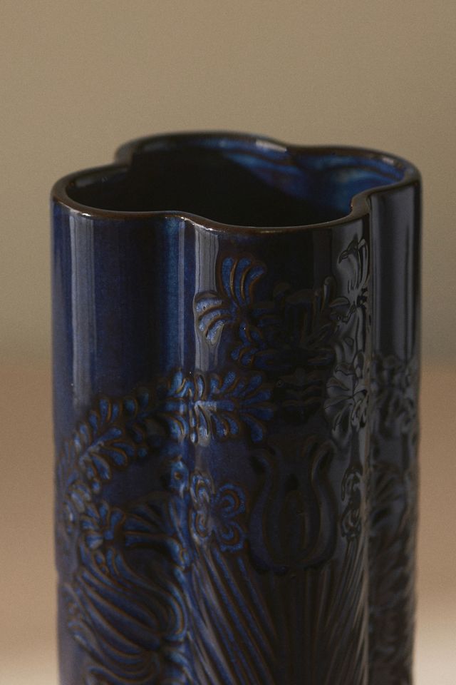 Gemma Etched Ceramic Vase, Medium #3