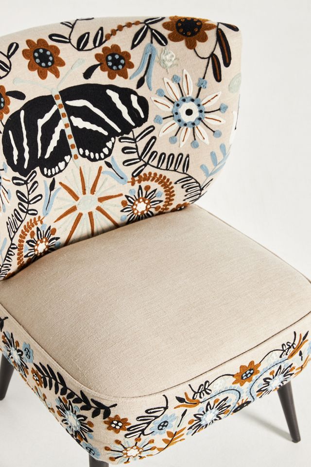 Kaia Embroidered Petite Accent Chair #4