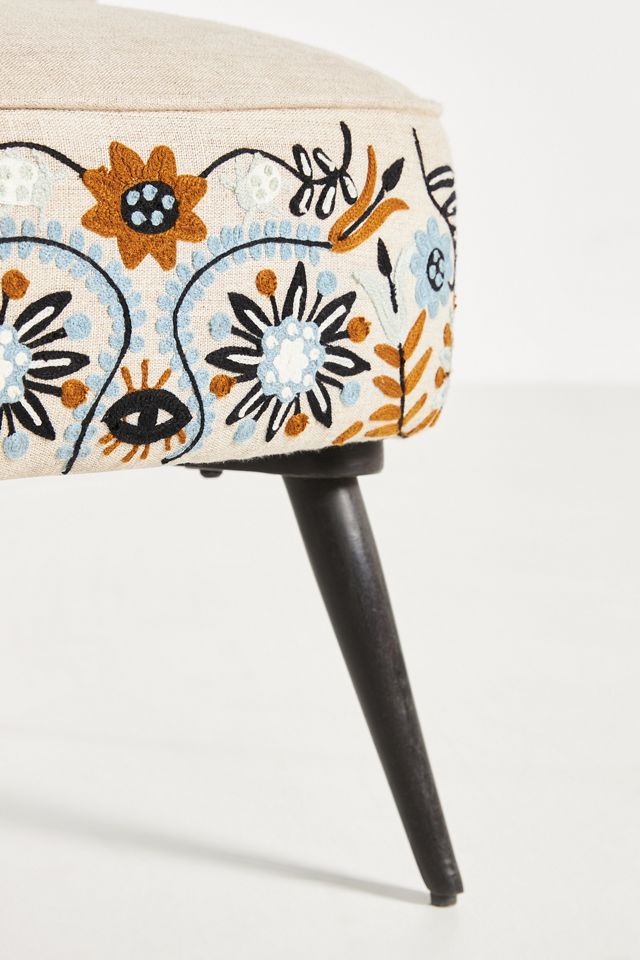 Kaia Embroidered Petite Accent Chair #5