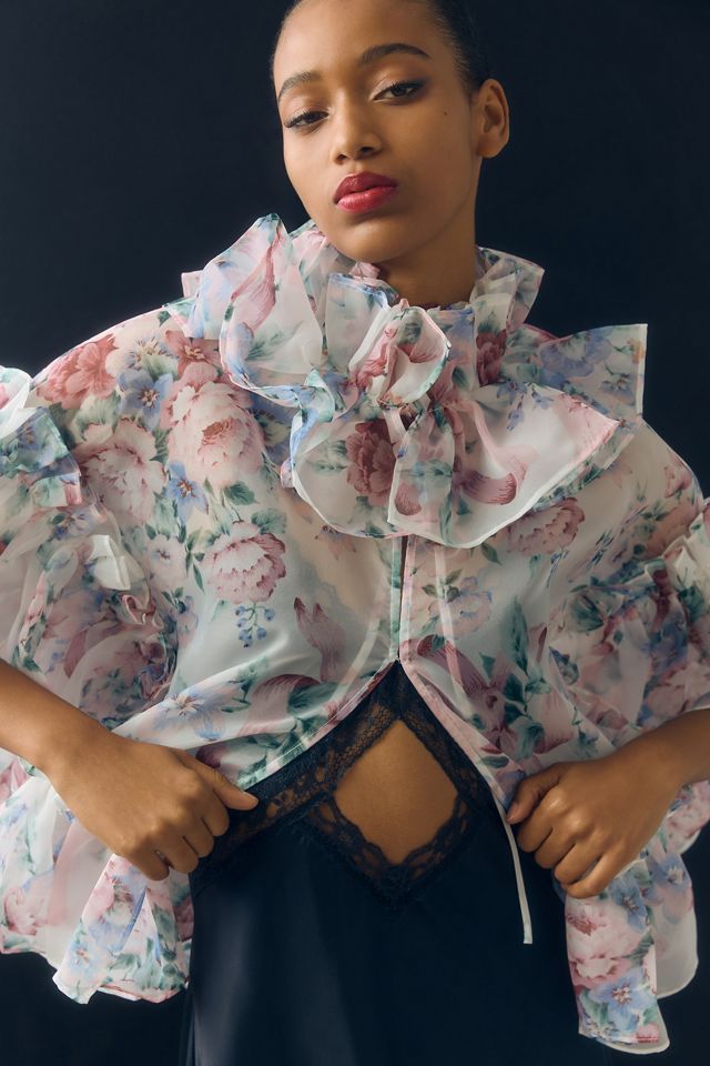 Selkie Ruffled Opera Cape | Anthropologie
