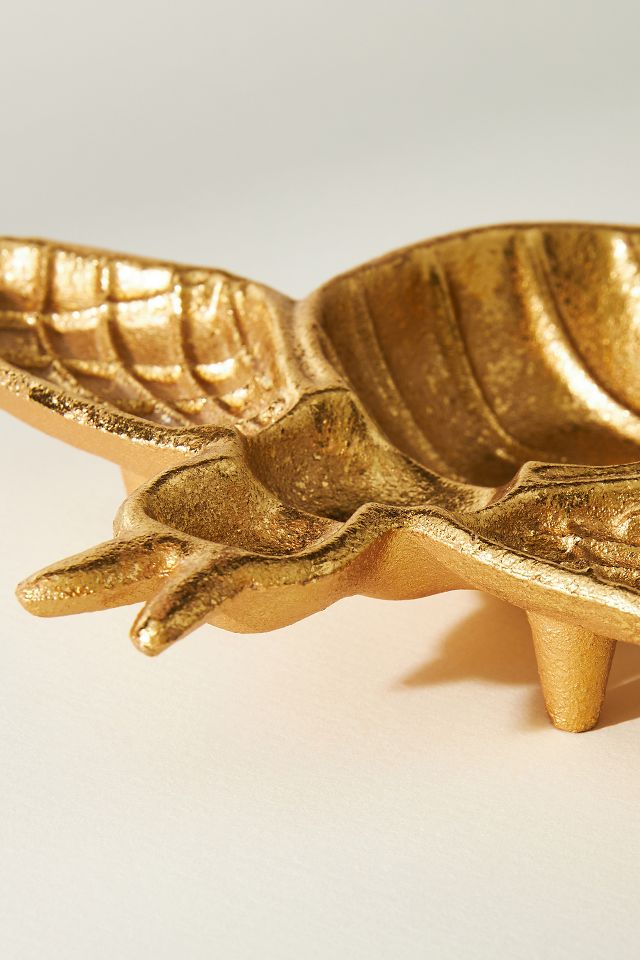 Bumble Bee, Jewelry Dish with Sparkling Artichoke Leaf