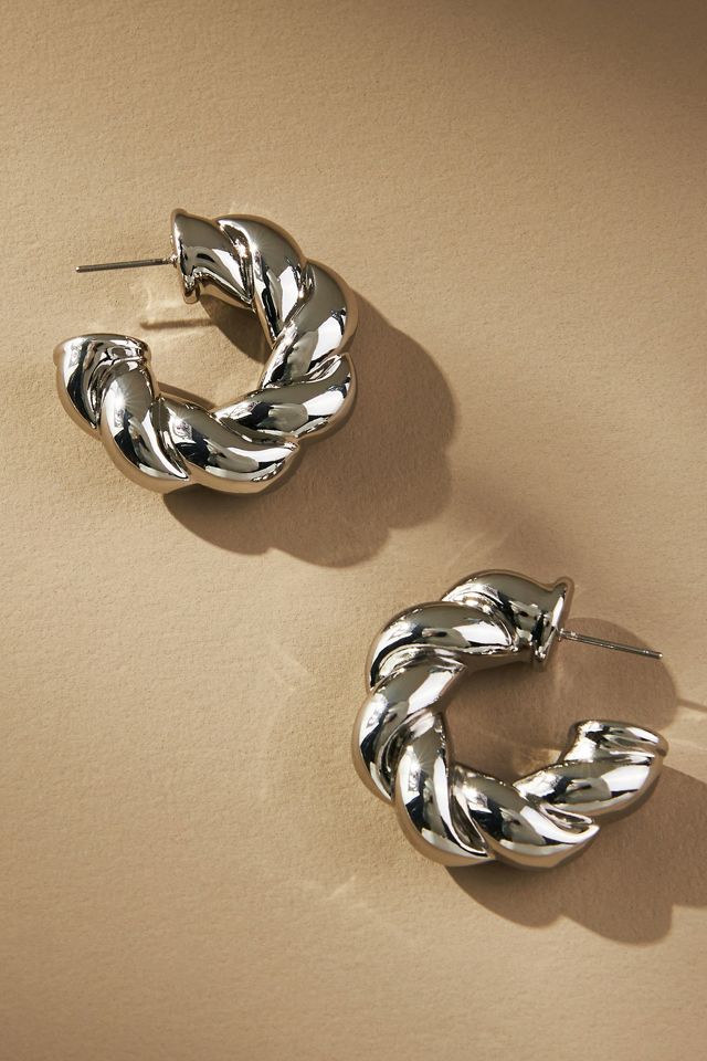 Chunky Twisted Hoop Earrings