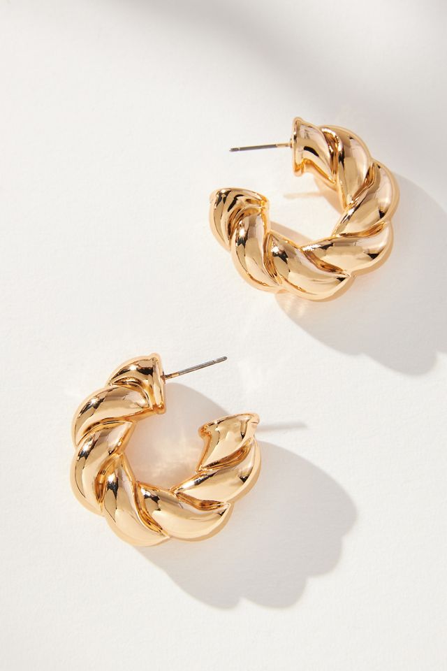 Chunky Twisted Hoop Earrings | Anthropologie