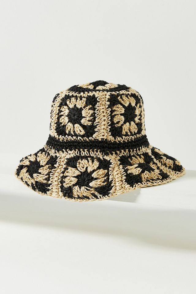 Crochet Granny Square Bucket Hat | Anthropologie