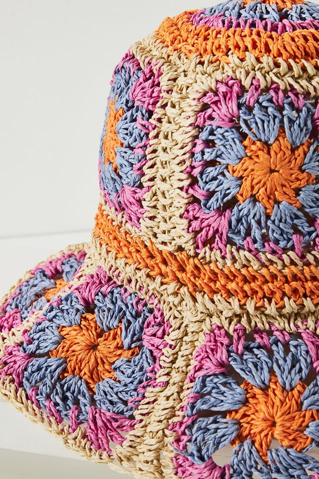 Crochet Granny Square Bucket Hat | Anthropologie