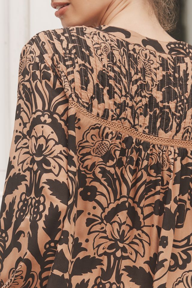 By Anthropologie Pintuck Flouncy Pajama Dress #2