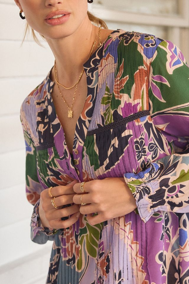 By Anthropologie Pintuck Flouncy Pajama Dress #1