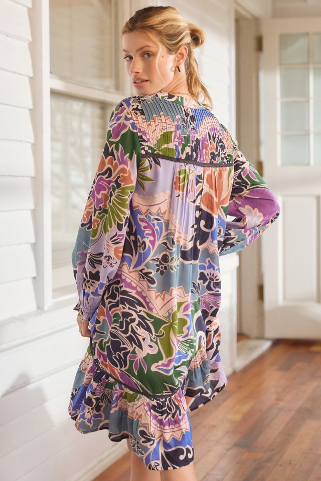 By Anthropologie Pintuck Flouncy Pajama Dress #2