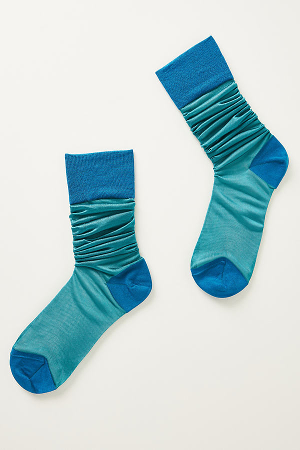 Maria La Rosa Solid Socks In Blue