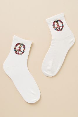 Maria La Rosa Peace Socks In White